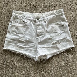 Zara White Jean Shorts